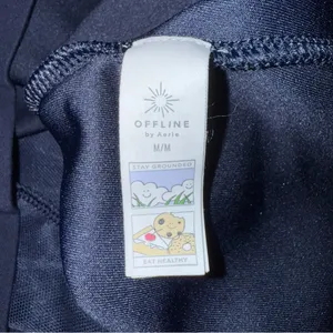 Offline by Aerie ChillUp Navy V-Neck Athleisure Dress with White Trim thumbnail 14