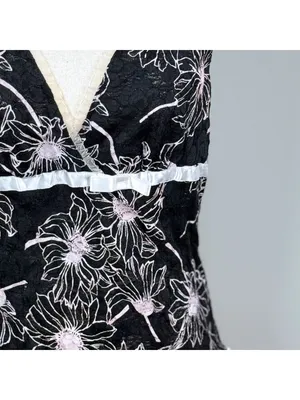 Vintage Y2K Speechless Black Lace Going Out Top Pink Floral XL Fairy Whimsigoth thumbnail 5