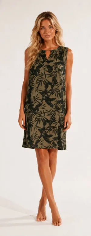 Old Navy Tropical Leaf Shift Dress Sleeveless Resort Coastal Boho Quiet Luxury‎ thumbnail 1