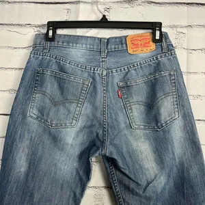 Levi's 514 Blue Straight Leg Jeans Classic SZ 29/29 Bootcut Distressed High Rise thumbnail 9
