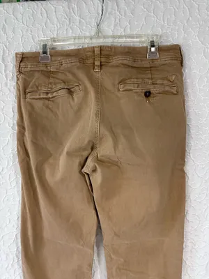 American Eagle Next Level Flex Slim Straight Tan Khaki Pants 32x32 Soft Stretch thumbnail 3