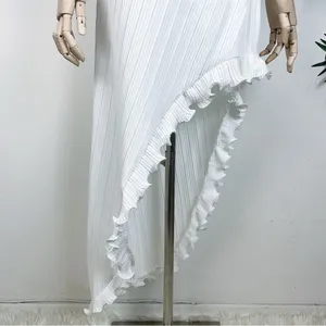 Elliatt Italianate One Shoulder Pleated Dress in Ivory thumbnail 6