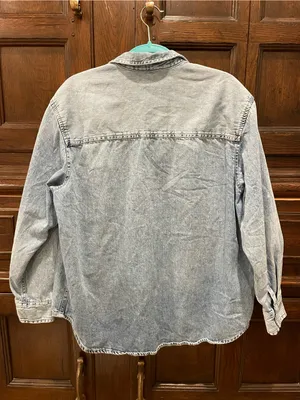 GAP Oversized Denim Cotton Shirt Blue Size L thumbnail 2