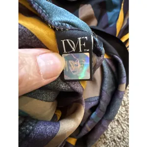 DVF Diane von Furstenberg Samuella Traveler prune silk shift purple yellow Sz 6 thumbnail 6