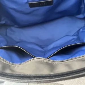 Michael Kors Kempton Gray Nylon Zip Top Tote Bag Purse Blue Lining Large thumbnail 7