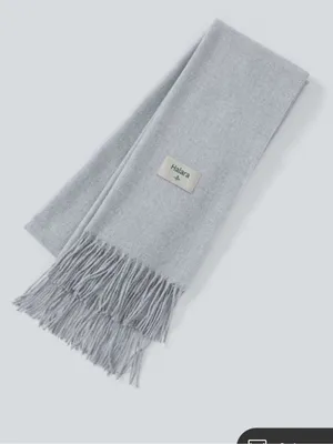 Halara Knit Fringe Casual Scarf Grey Cozy + Soft Winter Vacation thumbnail 1