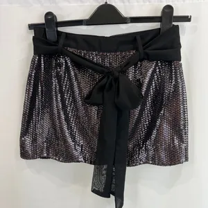 Faith Connexion Black Sequined Mini Skirt With Scalloped Hem‎ NWOT thumbnail 1