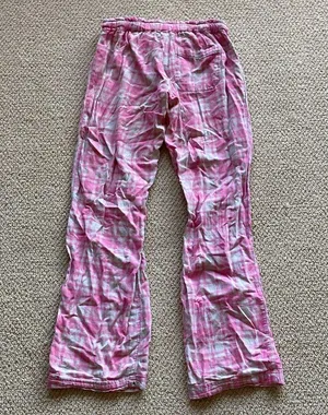 American Eagle Pink Grey Plaid Pajama Pants Women’s Size Small Stretch FLAWS thumbnail 10