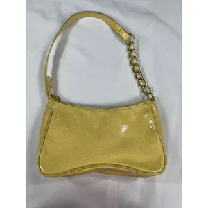 Luv Betsey by Betsey Johnson SKU 7885 Yellow Gold Glittery Shoulder Bag With Ch thumbnail 2