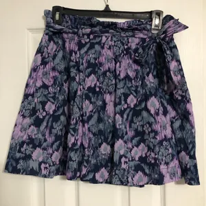 Old navy paper bag ruffle abstract‎ floral skirt women’s size 2 with belt thumbnail 1