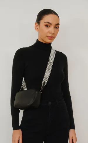 CLAUDIA CANOVA Faux Leather Crossbody Camera‎ Bag Black thumbnail 1