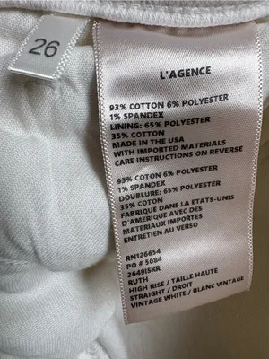 L’AGENCE Ruth High Rise Straight Jeans 26 Vintage White Raw Hem thumbnail 5