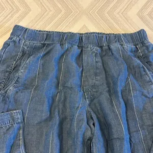 Bella Dahl Women’s Blue with Silver Stripe Loose Fittingf Elastic Waist Pants thumbnail 3