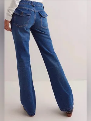 NWT Free People We The Free Flora Low-Rise Bootcut Jeans ~ Bourbon blue ~ 31 thumbnail 3