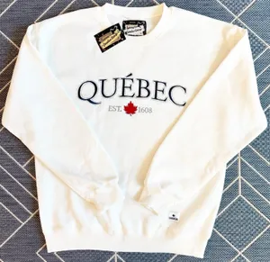 Canadian Vintage Clothing Co Quebec Est 1608 Cream Sweatshirt Medium NWT thumbnail 1