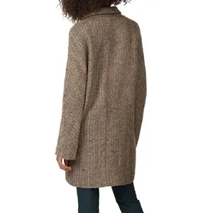 ASTR The Label Keller Coat Women S Herringbone Tan Black Wool Blend Preppy thumbnail 2