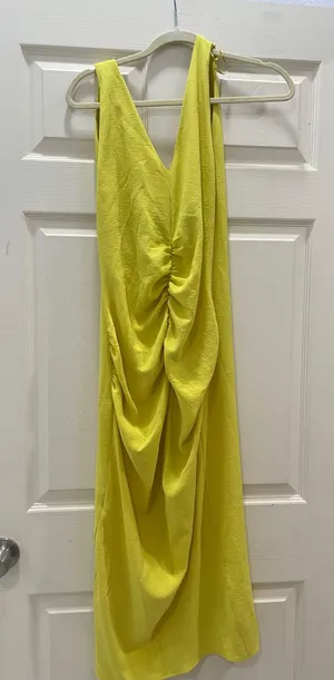 ZARA Yellow Dress Midi thumbnail 1