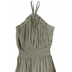 Miou Muse Halter Neck Ruffle Dress Khaki Green Women's Size‎ Medium thumbnail 4