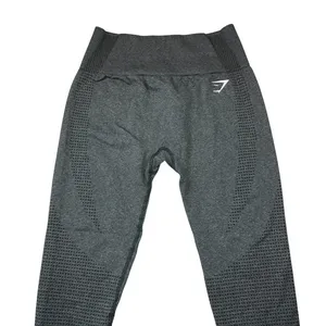 Gymshark Energy+ Seamless Leggings Charcoal Grey Marl High Waisted Eyelet Logo‎ thumbnail 3