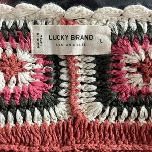 Lucky Brand Geo Crochet Cardigan Size L New w/Tag $149 thumbnail 11
