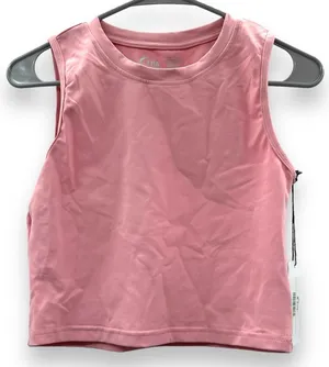 Zyia Active Muted Pink High‎ Neck Stronger Cropped Tank Top Size L NEW thumbnail 1