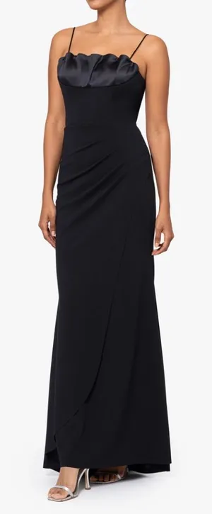 XSCAPE ‎ - “Shay” Pleated Satin Neckline Gown thumbnail 1