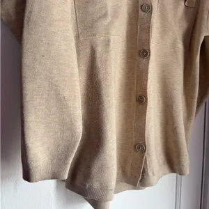 Wilfred Free Aritzia Beige Button Front Knit Shirt Jacket Size S thumbnail 2