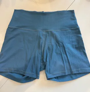 Blue Lululemon Ribbed Biker Shorts thumbnail 1