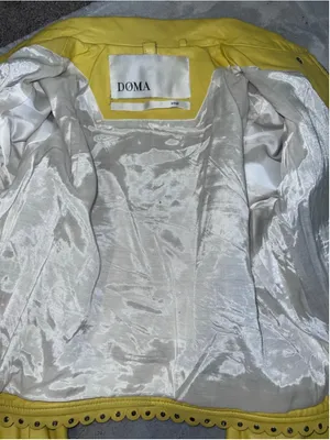 DOMA Yellow Lamb Leather Scalloped Cropped Jacket S thumbnail 15
