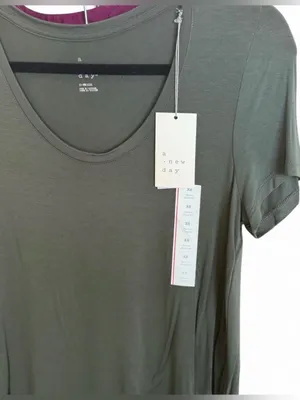 A New Day Sage Olive Green Oversized T-Shirt Sz XS NWT thumbnail 2
