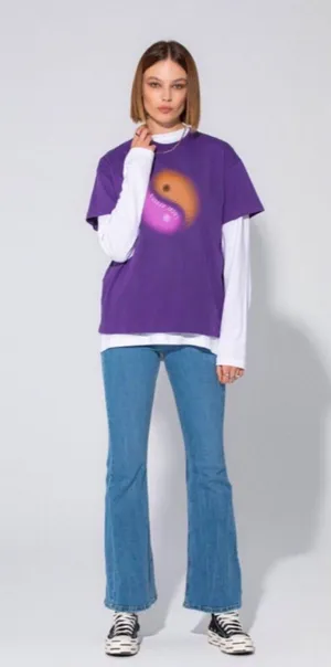 PacSun Tee Local Heroes Yin Yang Purple Tee Size S NWT cm) thumbnail 4