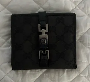 Gucci Black Signature Monogram Women's Wallet with Silver Hardware thumbnail 1