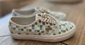 Vans unisex Tiles White Leather size 8.5 Like new condition thumbnail 1