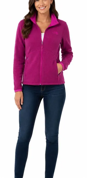 The North Face Size XL Pink Fleece Full Zip Jacket thumbnail 1