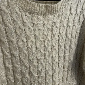 POL Women's Size Medium Sweater‎ Pullover Cable Knit Oversized Loose Fit Cream thumbnail 5