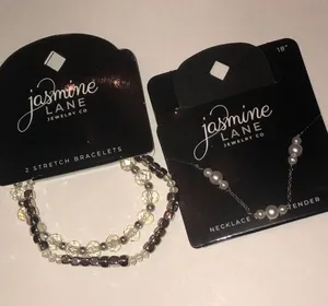 Jasmine Lane Silver Tone Faux Pearl and Beaded Stretch Bracelet Jewelry Set thumbnail 1