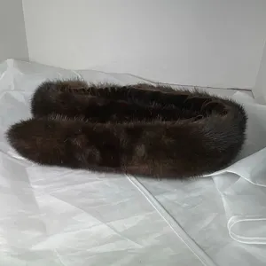 Vintage dark brown mink collar with clasp Clip holders. thumbnail 2