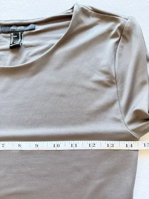 Forever 21 Women's Gray Long Sleeve Bodysuit Size M Stretch Scoop Neck Slim thumbnail 4