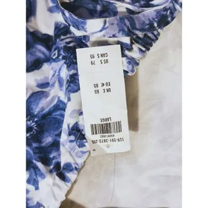NWT Abercrombie Floral Poplin Mini Dress Puff Sleeve Large Blue Cottage Coquette thumbnail 6