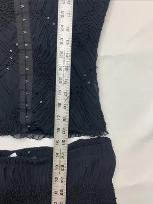 y2k MCM size large Black Textured two piece tank skirt match corset whimsi goth thumbnail 8