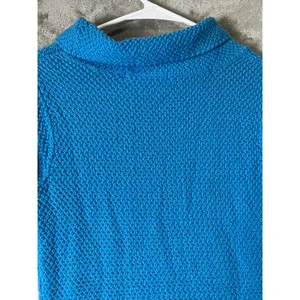 Boden Women’s Size 2 Blue Wool Cotton Textured Knit Mock Neck Sweater Top thumbnail 4