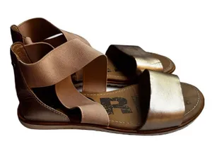 Sorel Ella II Bronze Gold Metallic Ash Slide Sandals Gladiator Size 7.5 Ankle‎ thumbnail 1