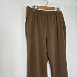 L.L.Bean Brown Elastic Waistband Stretch Pants Cotton Lycra Womens Large thumbnail 2