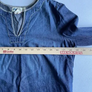 Old Navy Maternity Vintage Denim Blouse Top 100% Cotton Cottagecore Size XS thumbnail 9
