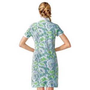 Gretchen Scott Serve It Up Dress XL Blue Green Flora Periwinkle Preppy Coastal thumbnail 2
