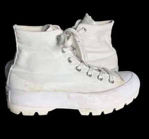 CONVERSE Chuck Taylor High Tops Sneakers Lugged Sole White Womens Size 7 thumbnail 1