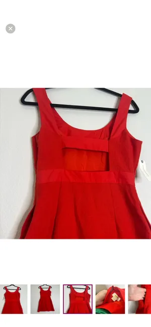 BNWT Anthropologie Maeve sleeveless square neck red mini dress thumbnail 8