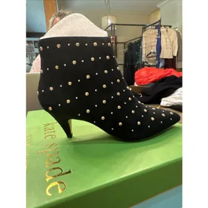 Kate Spade New York BLACK KID SUEDE Women's Starr Ankle Boots Size 5 Studded thumbnail 7