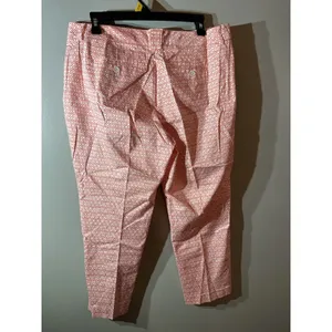 NY &‎ Co Collection Orange Geometric Straight Crop Sateen Pants Women's Size 12 thumbnail 4