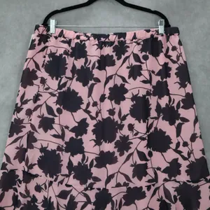 Sag Harbor Pink Blue Floral Knee Length Skirt Pull On Plus Boho‎ XL Extra Large thumbnail 3